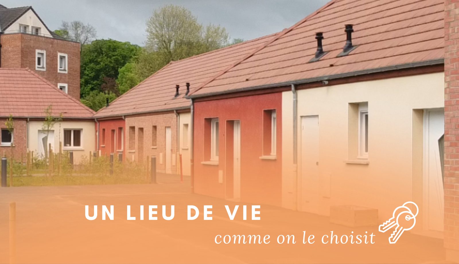 Les maisonnettes colorées d'un habitat inclusif, un lieu de vie comme on le choisit